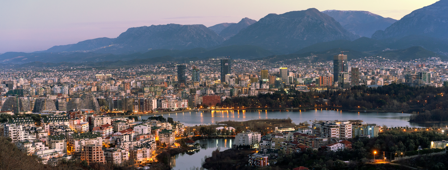 Utsikt over Tirana, Albanias hovedstad