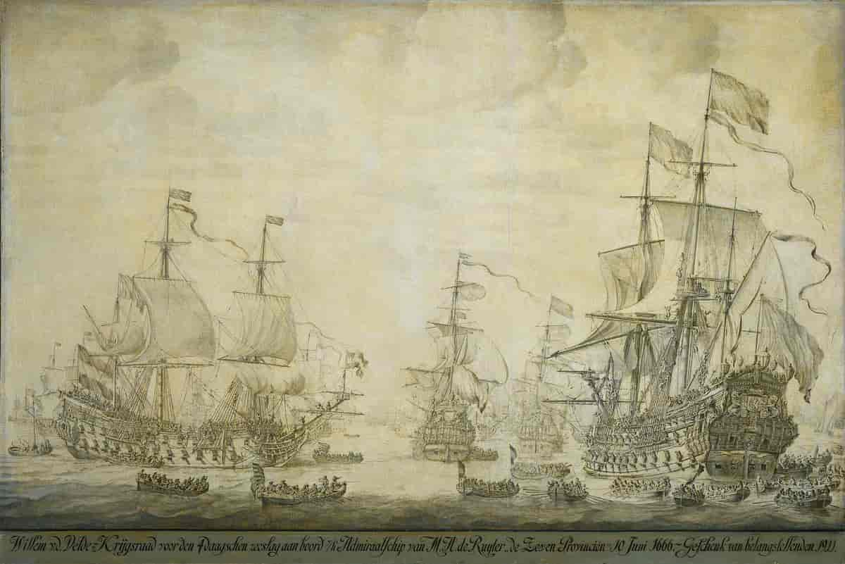 Krigsrådslagning på 'De Zeven Provinciën' 10. juni 1666