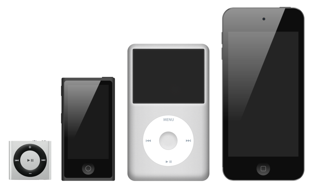 Flere generasjoner iPod