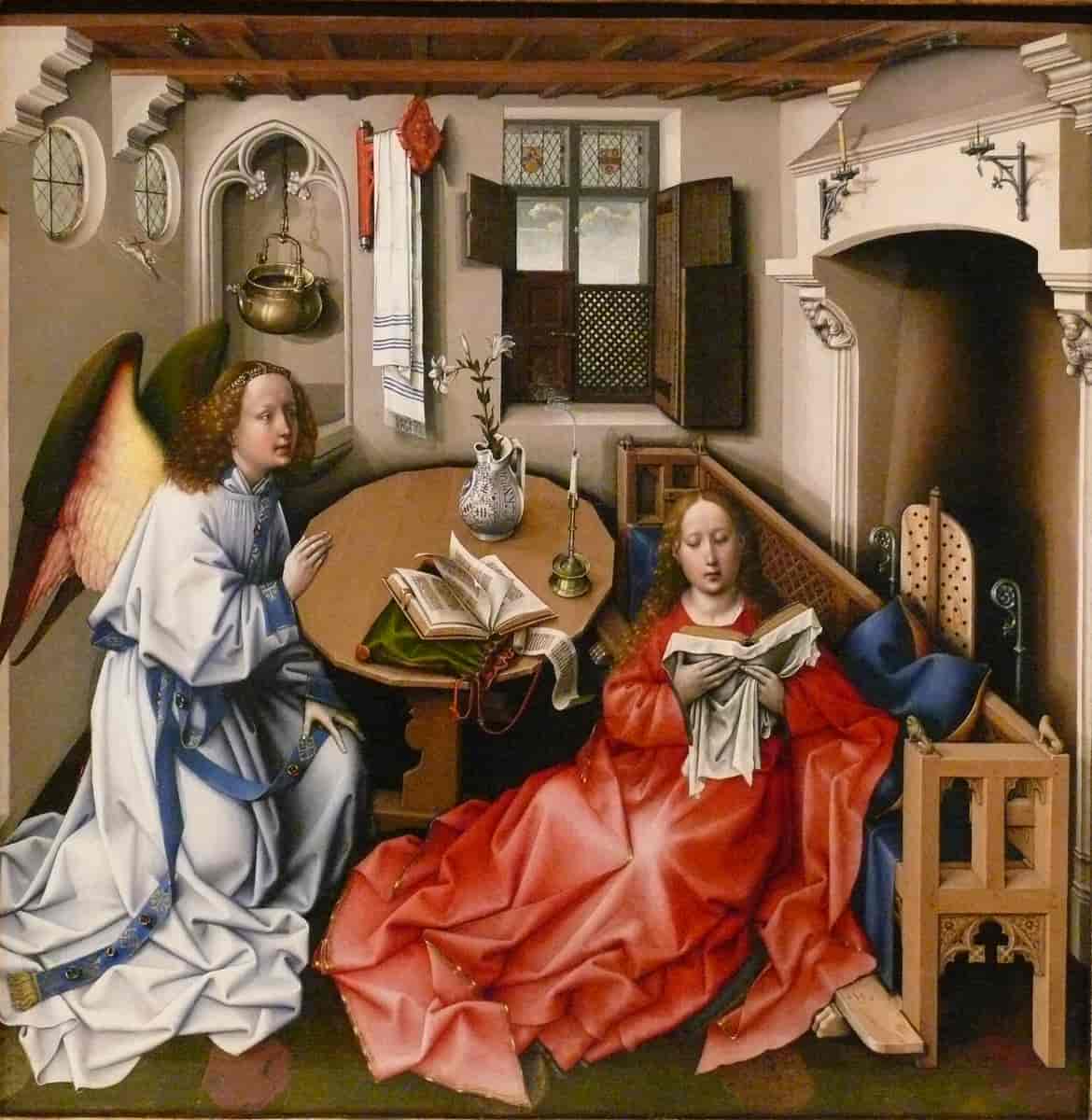 Robert Campins maleri av Bebudelsen fra 1430.