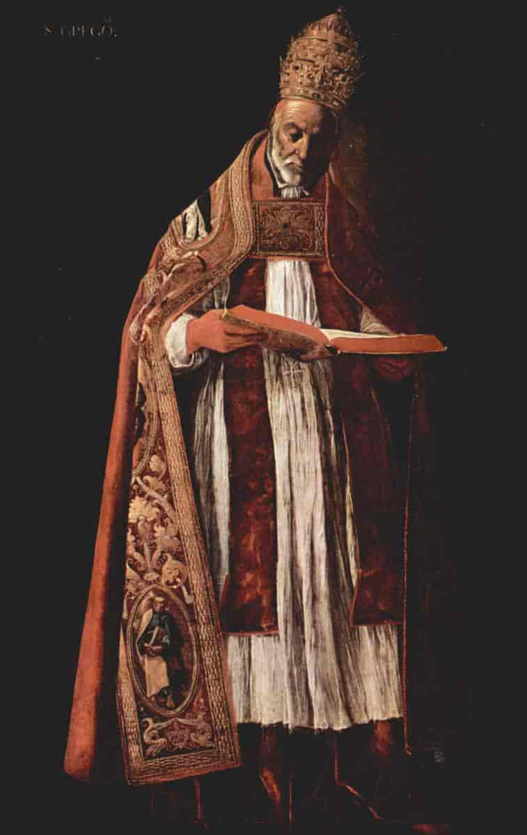 Sankt Gregor, malt av Francisco de Zurbarán 1626-1627.