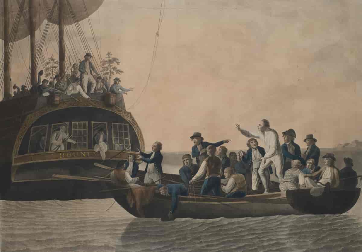 Mytteriet på Bounty illustrert av Robert Dodd, National Maritime Museum, Greenwich, London