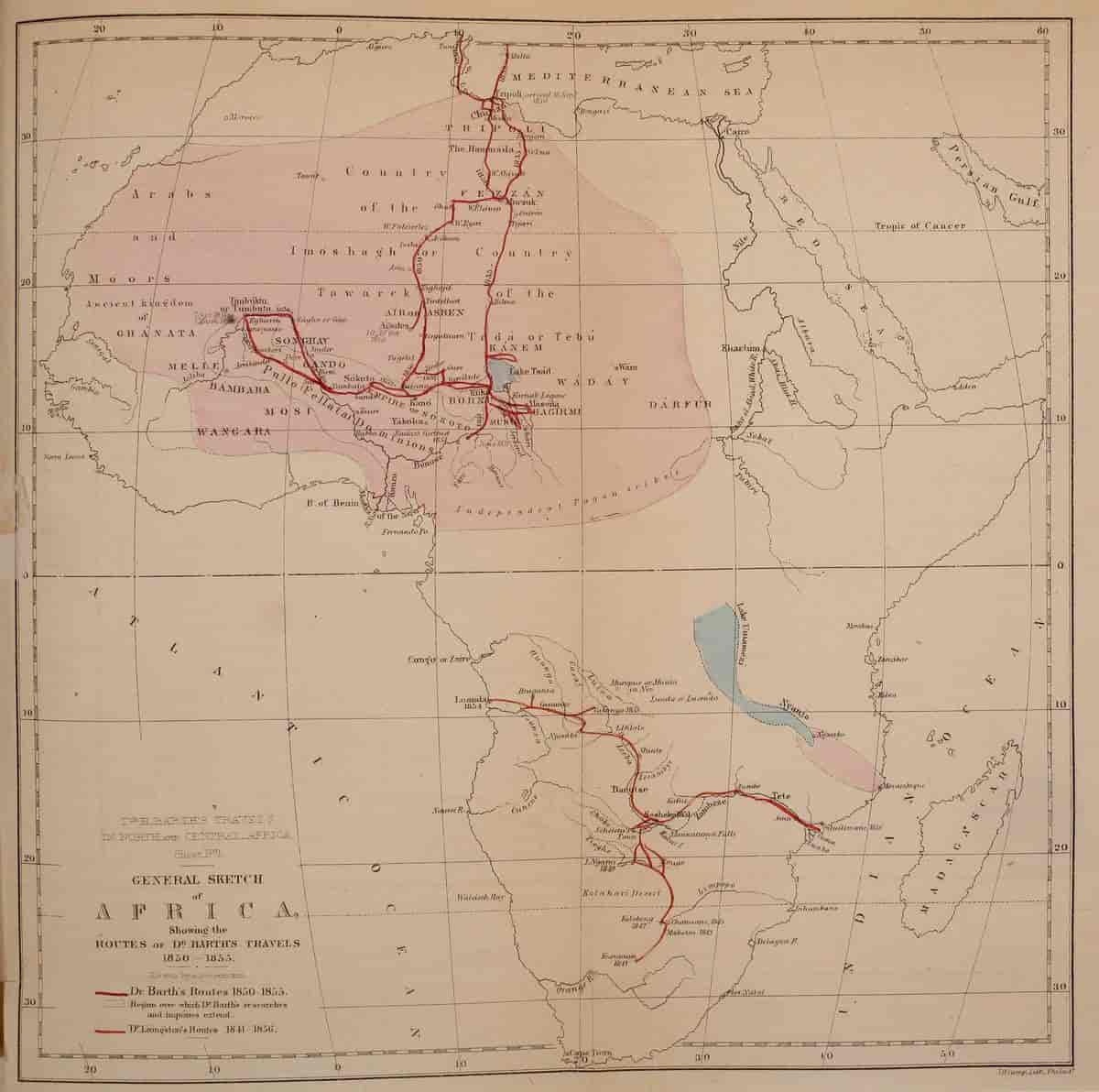 Heinrich Barth rute gjennom Afrika 1850 til 1855