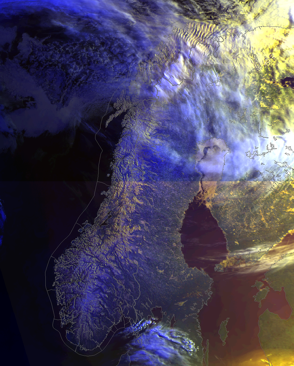 Satellittbilde som viser fjellbølger