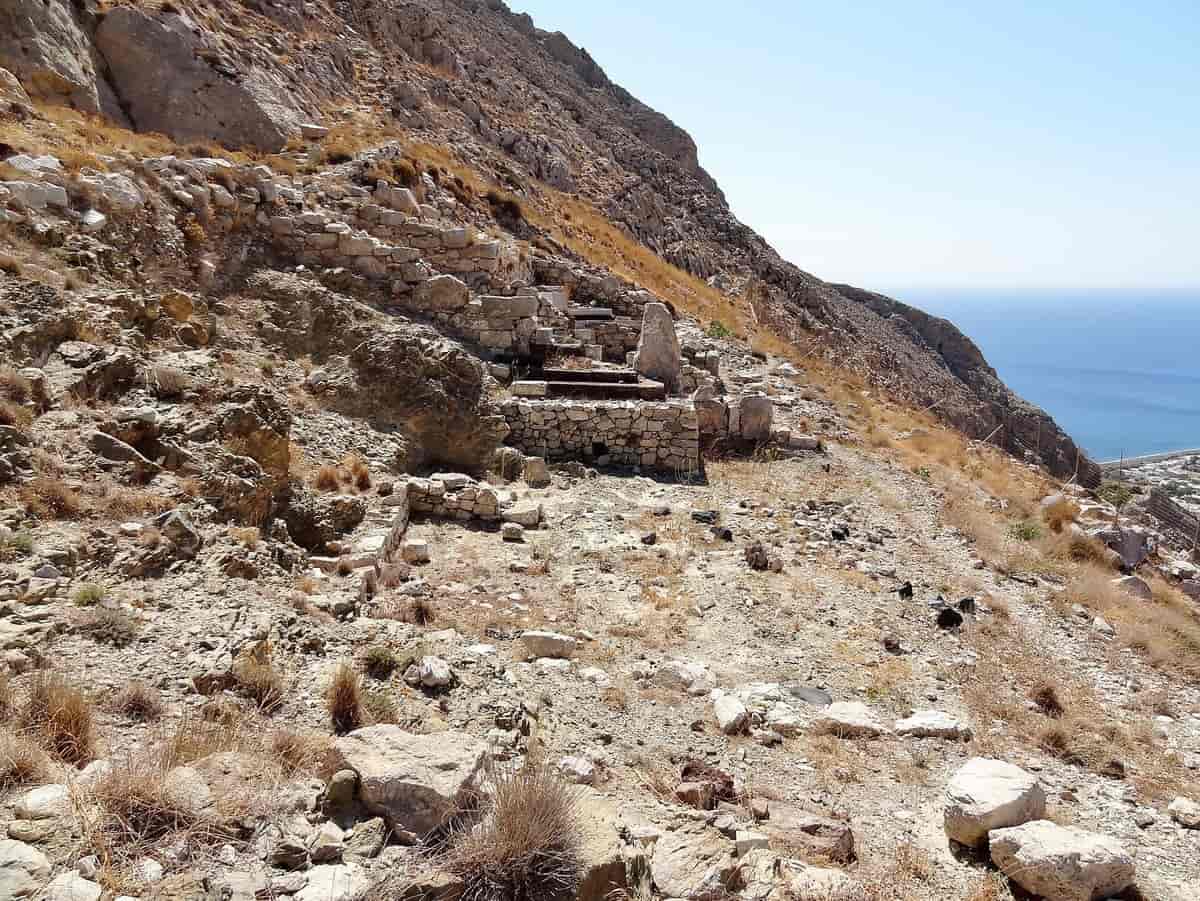 Afrodites tempel på øya Santorini.