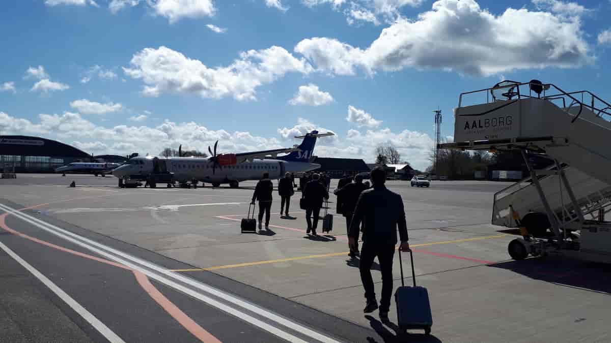 Boarding SAS ved Aalborg lufthavn