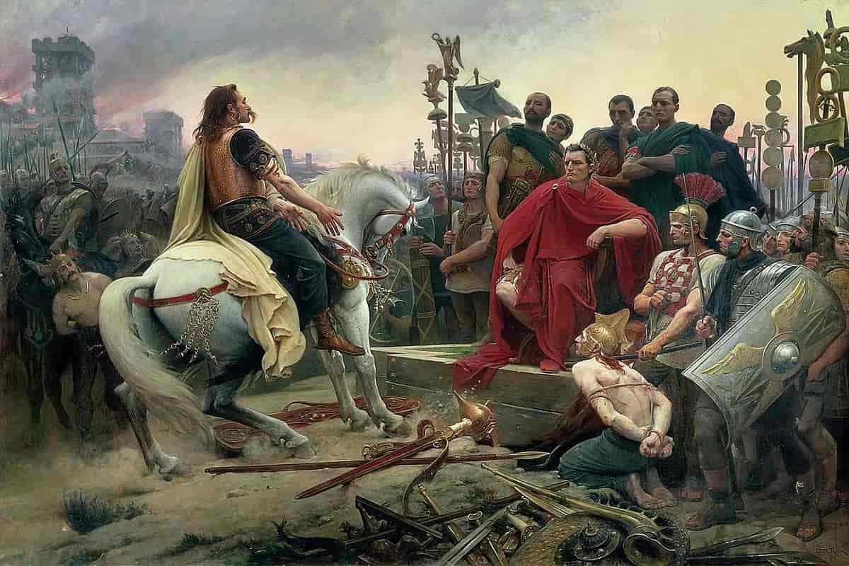 Vercingetorix kaster ned våpnene for Julius Caesar