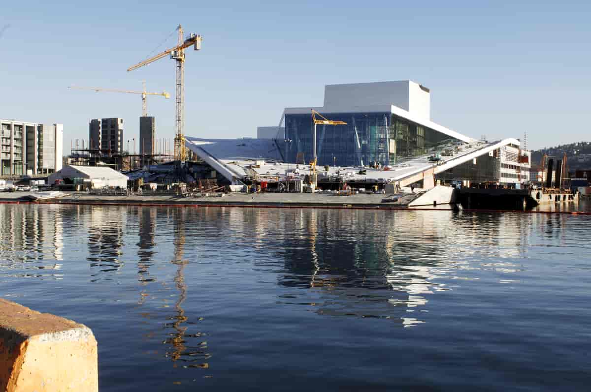 Fra byggingen av det nye operahuset i Oslo