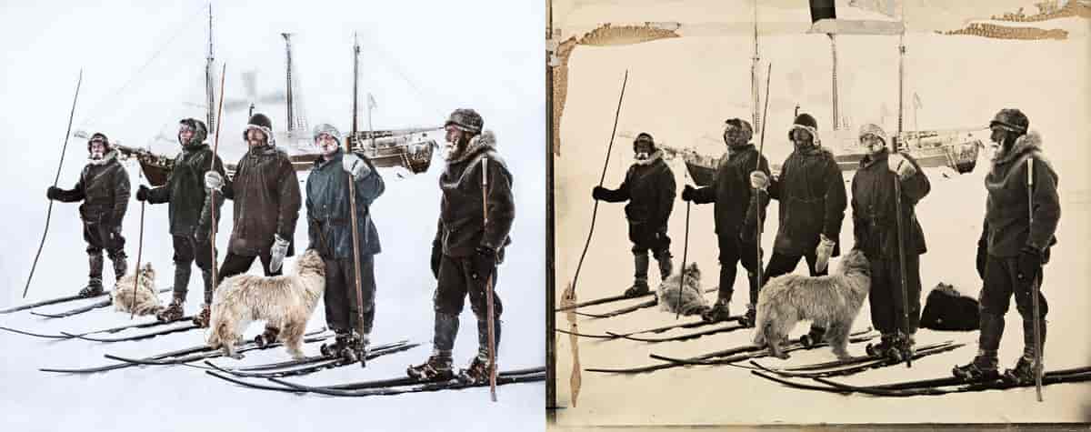 Foran «Fram» i isen, ca. 1894, Polhavet.
