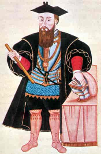 Gammelt maleri av Vasco da Gama