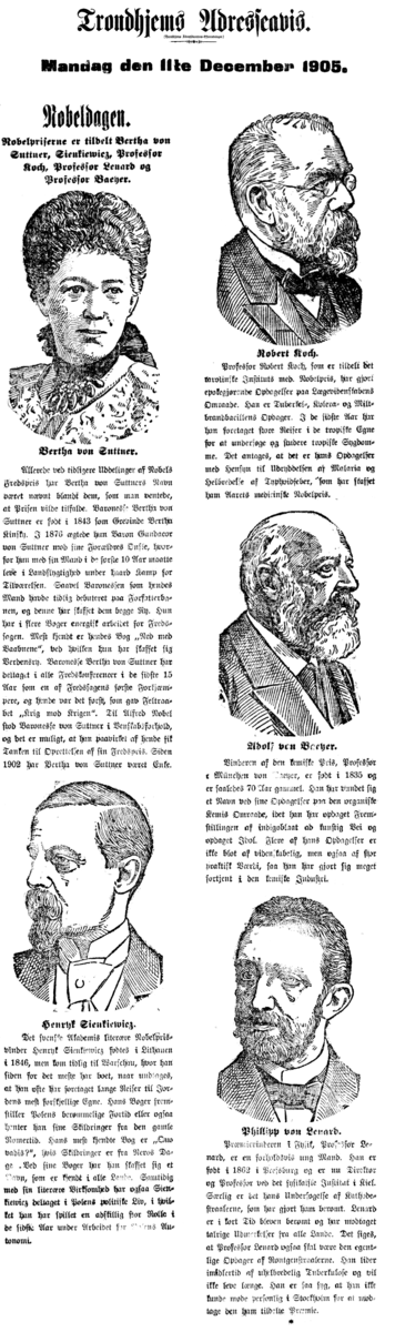 Redigert faksimile fra Adresseavisens forside 11. desember 1905