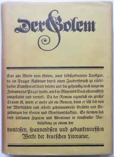 Bokomslaget til førsteutgaven av "Der Golem" (1915)