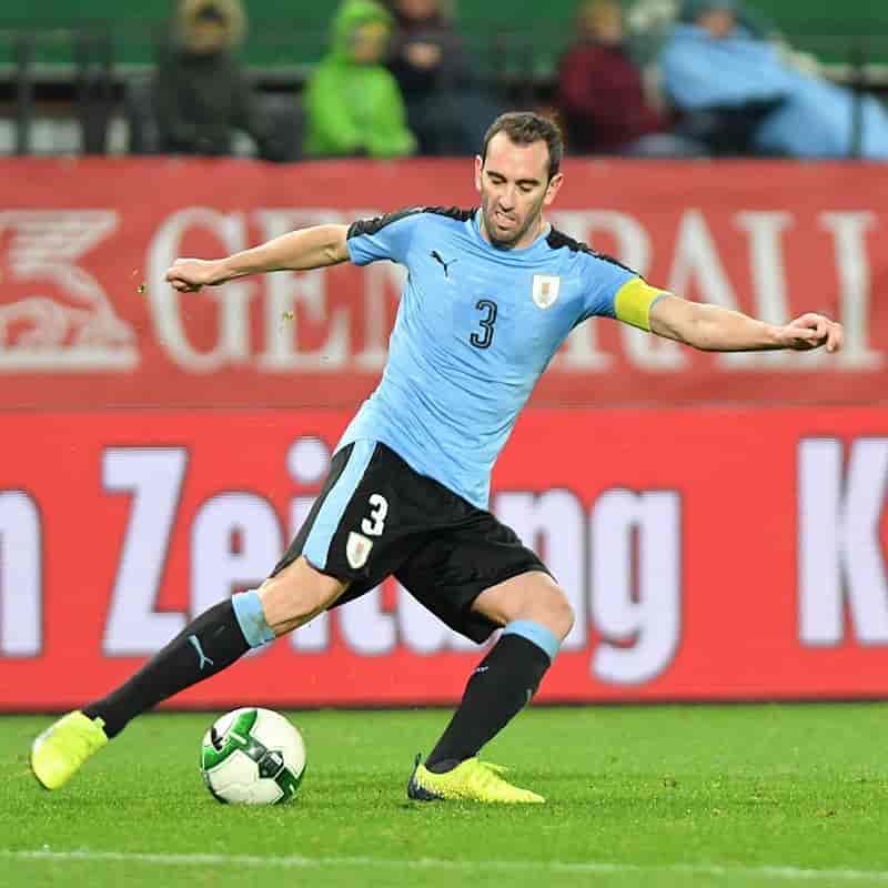 Godín som kaptein for Uruguay i en vennskapskamp mot Østerrike i Wien  november 2017