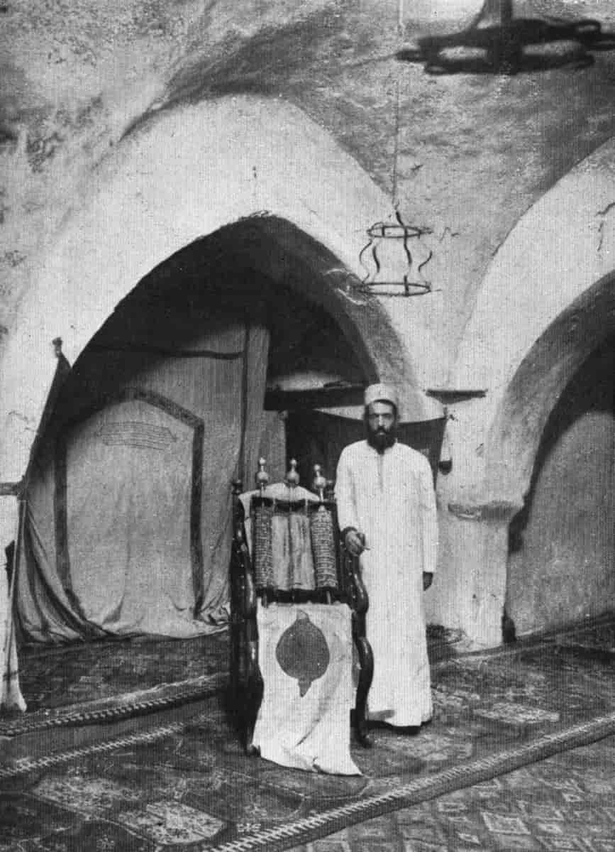 Samaritansk synagoge i Nablus, ca 1920