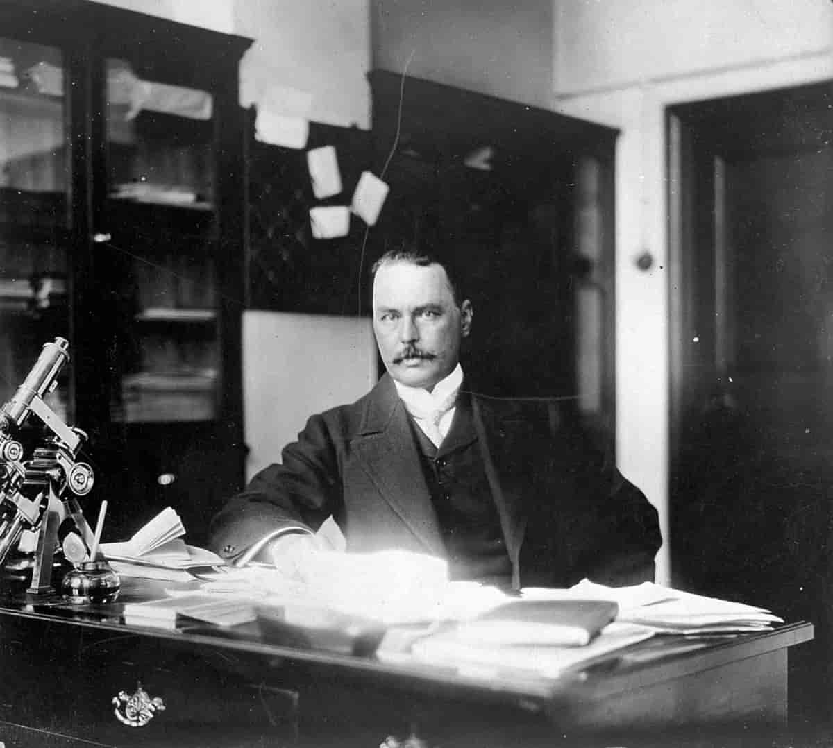 Ronald Ross at his desk