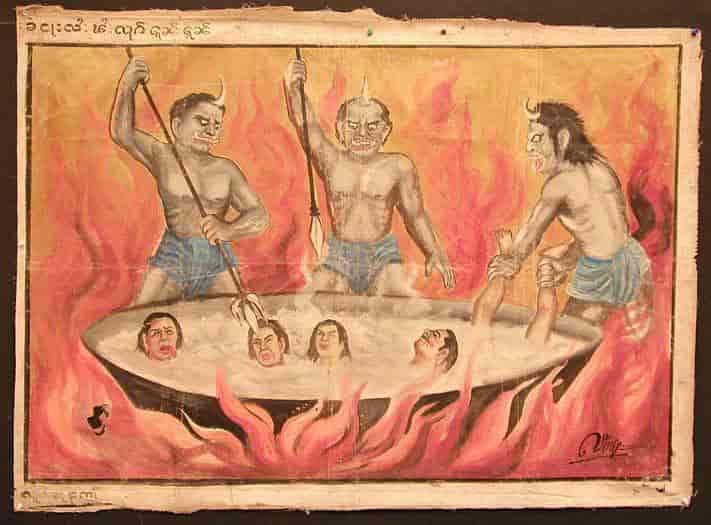 Buddhistisk helvete, tempelmaleri