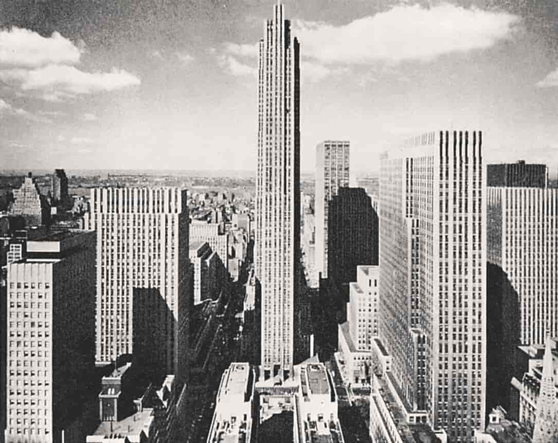 USA, arkitektur - Rockefeller C. og F. Lloyd Wright