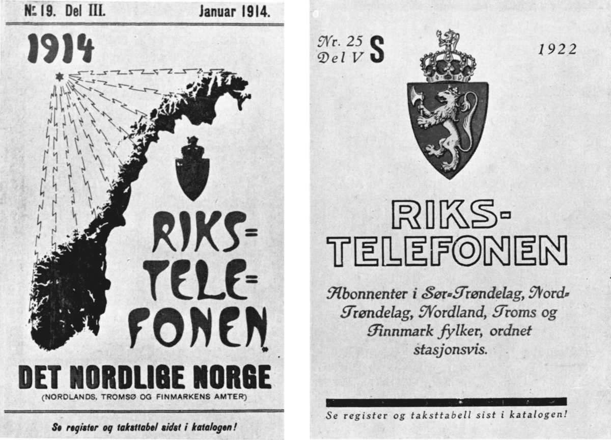 Telefonkataloger fra 1914 og 1922