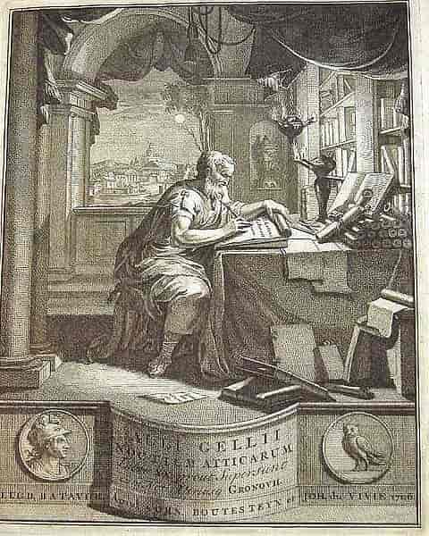 Forside. Aulus Gellius. Attiske netter (1706)
