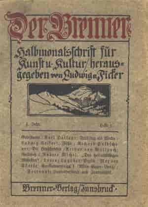 Første utgave av tidsskriftet "Der Brenner" (1910)