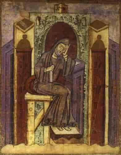 Notker Balbulus framstilt i et håndskrift fra St. Gallen på 900-tallet.