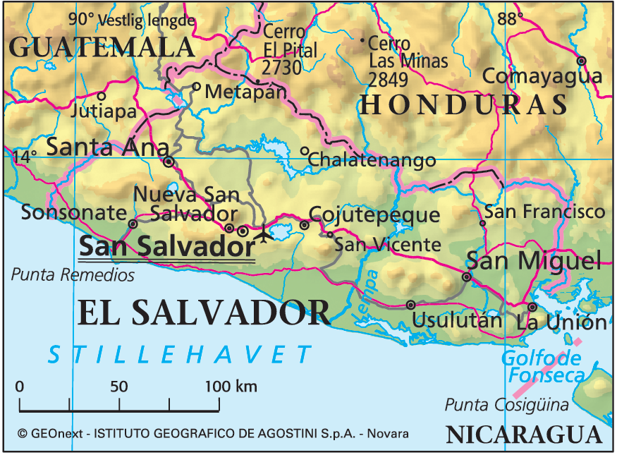 El Salvador – landkart