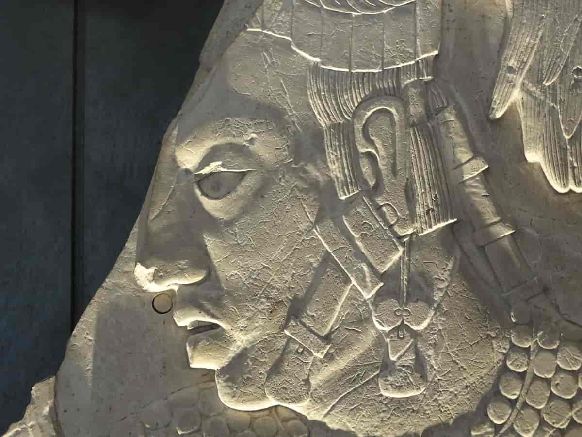 Detalj av relieff fra Palenque, Chiapas