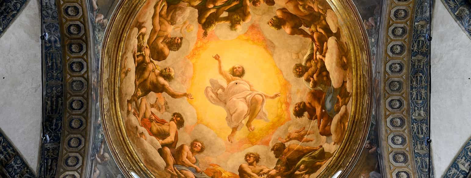 Kristi himmelfart i hovedkuppelen i kirken San Giovanni Evangelista