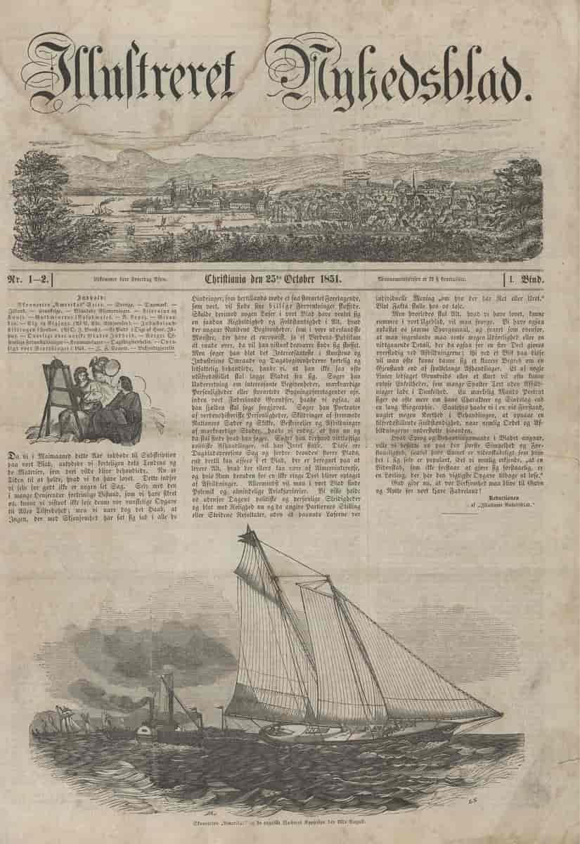 Illustreret Nyhedsblads første nummer , 25. oktober 1851.