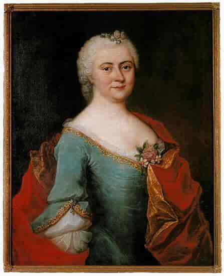 Luise Adelgunde Victorie Gottsched malt av Elias Gottlob Haußmann (um 1750)