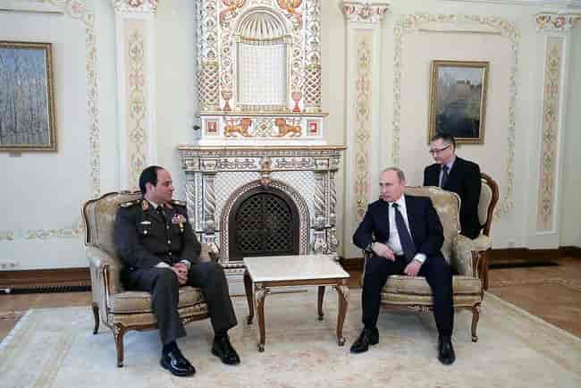 Presidentene Sisi og Putin.
