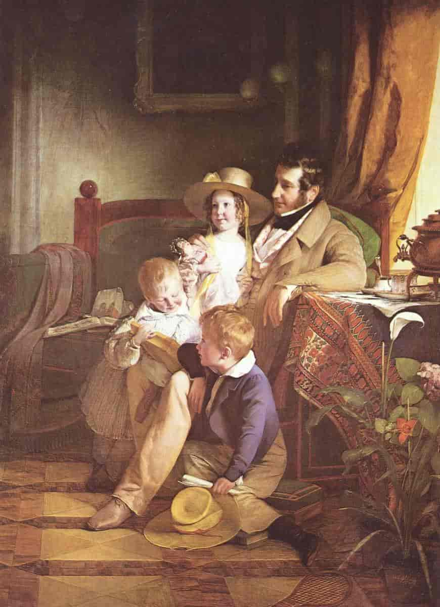 Portrett av Rudolf von Arthaber og hans barn