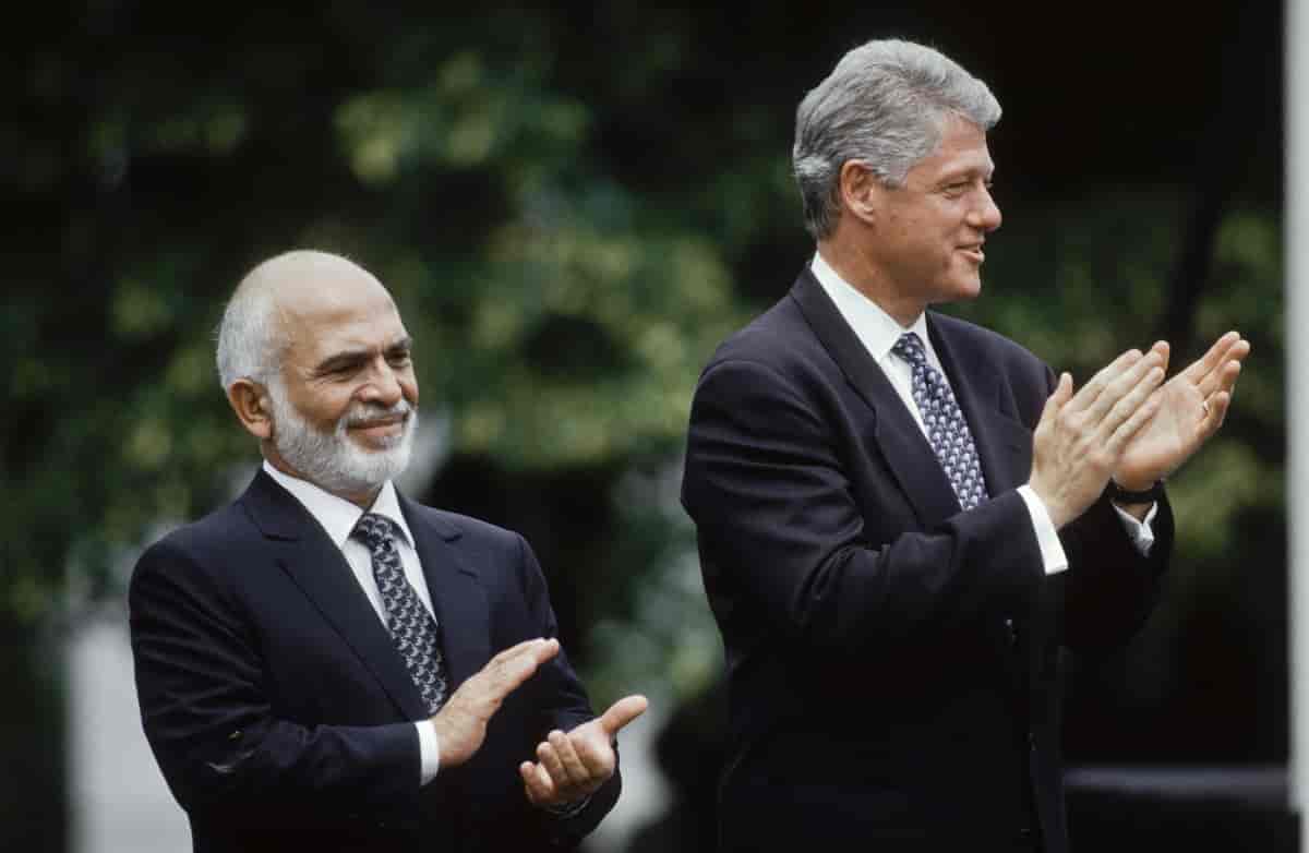 Kong Hussein og Bill Clinton