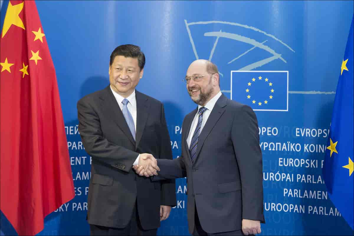 Xi Jinping møter Europaparlamentets president Martin Schulz
