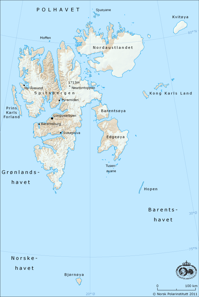 Svalbard med Kong Karls Land i øst