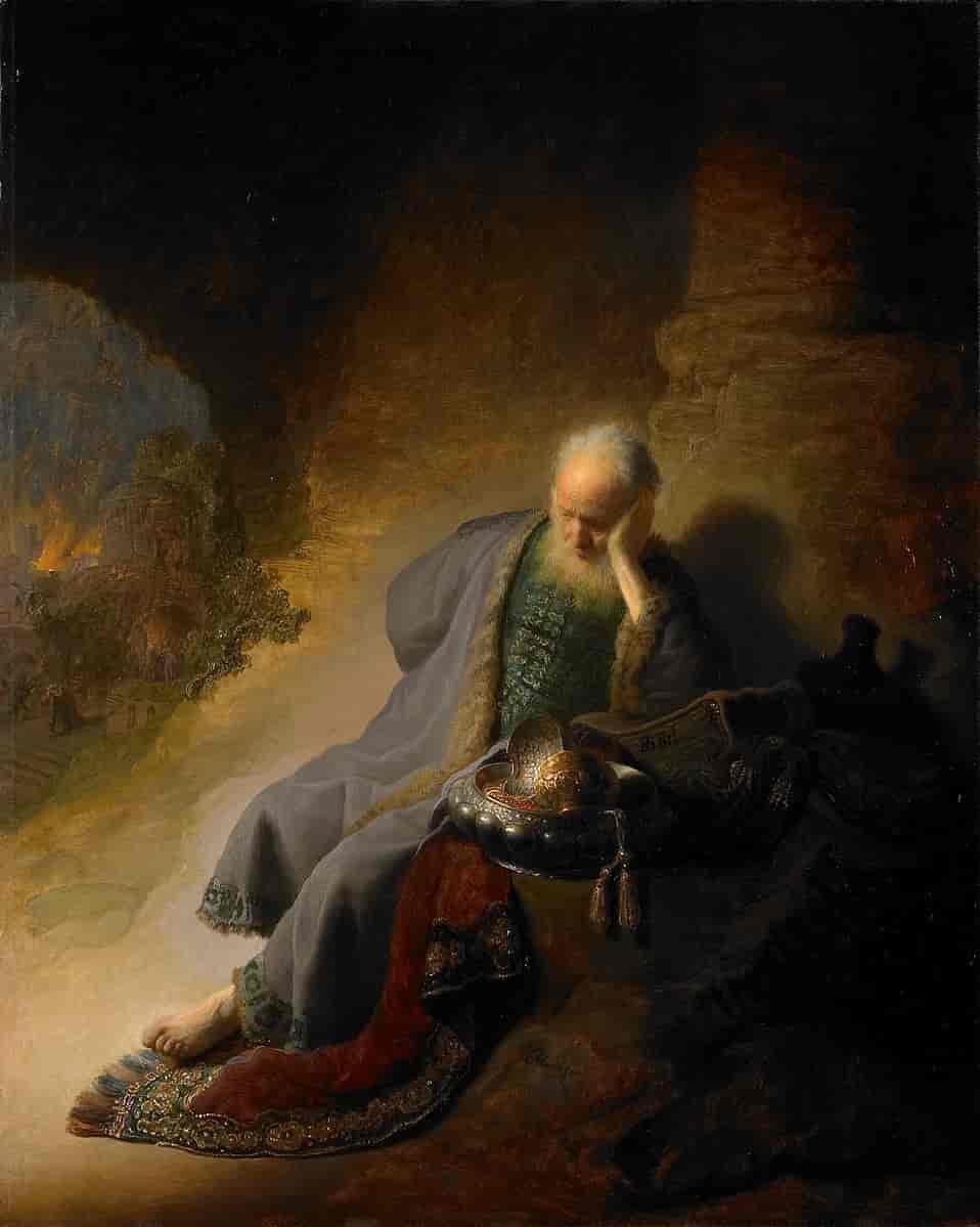Profeten Jeremia sørger over Jerusalems fall