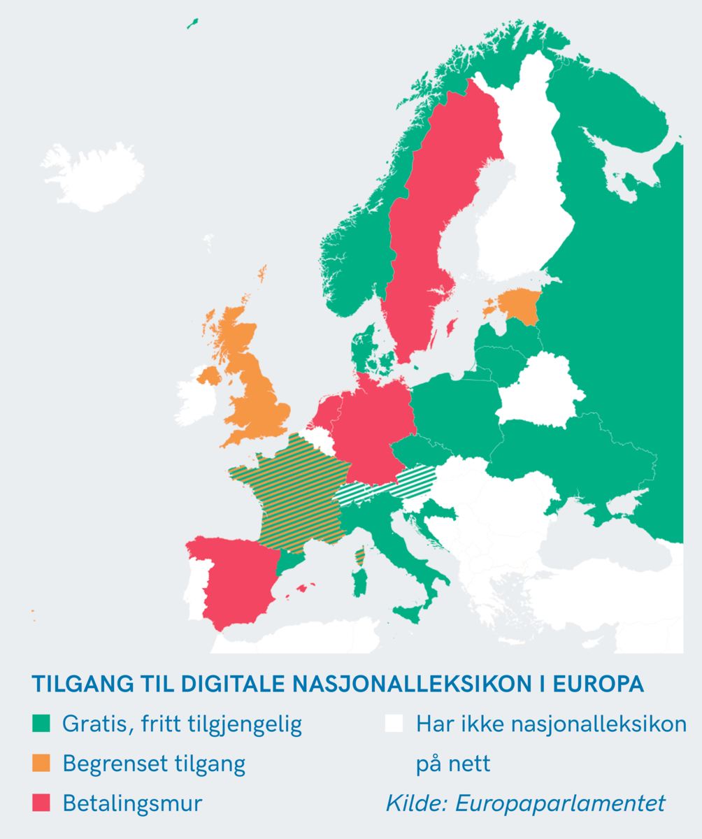 Tilgang til digitale, kvalitetssikrede oppslagsverk i Europa