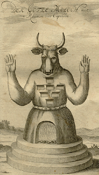 Tegning av Molok fra  1700-tallet