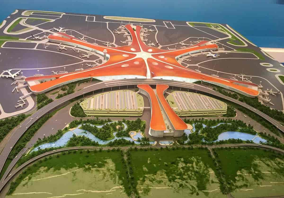 Modell av Beijing Daxing internasjonale lufthavn