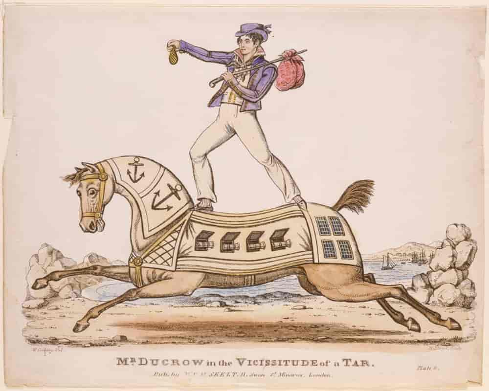 The Vicissitude of a Tar, Plate 6 - Mr Ducrow (1793-1842)