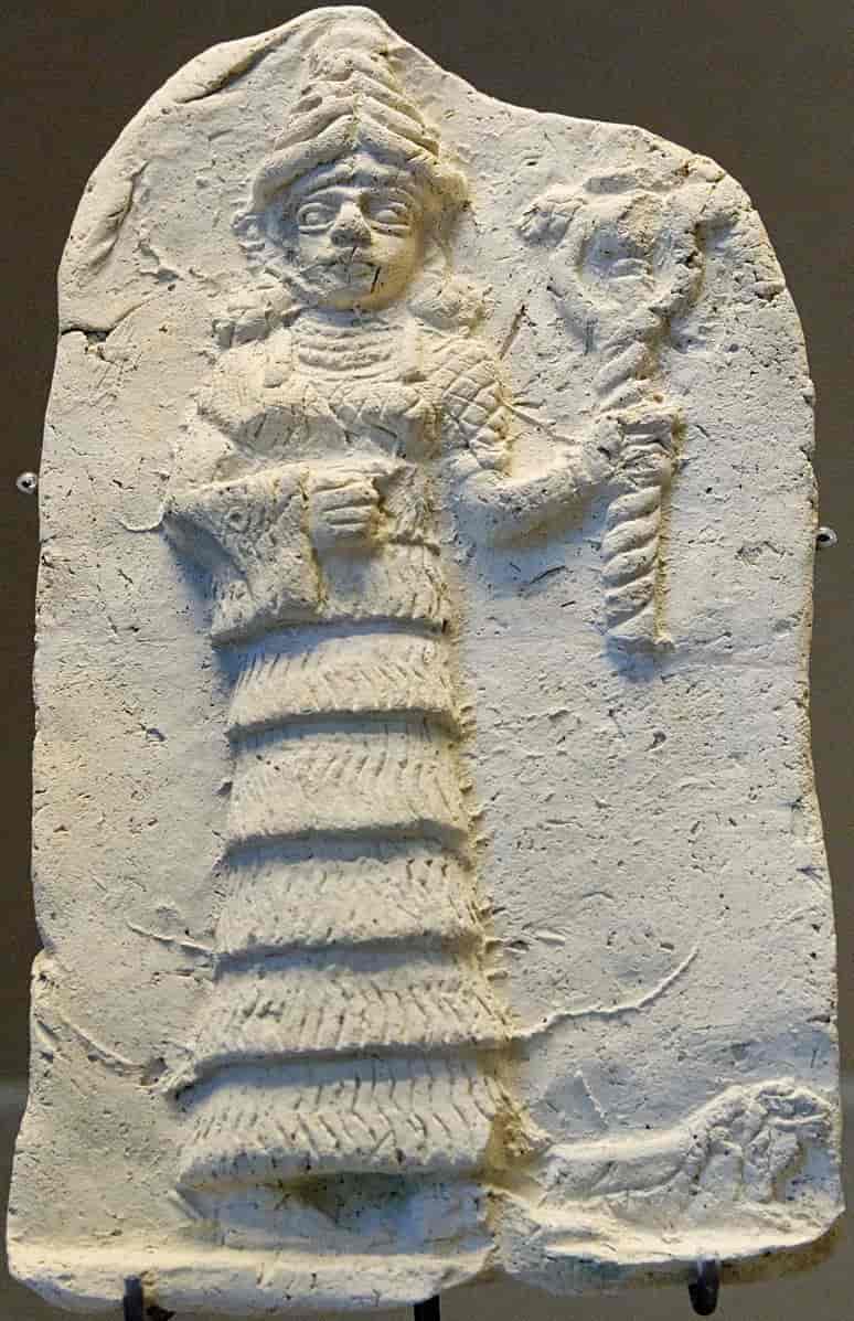 Inanna/Ishtar. Terrakotta fra Eshnunna. 2. årtusen fvt. Louvre, Paris