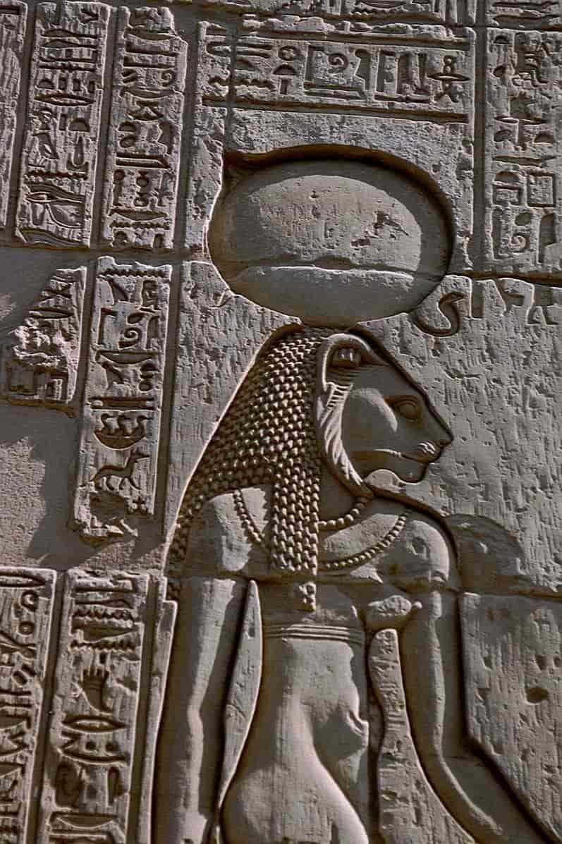 Sekhmet. Fra tempelet i Kom Ombo, Egypt.